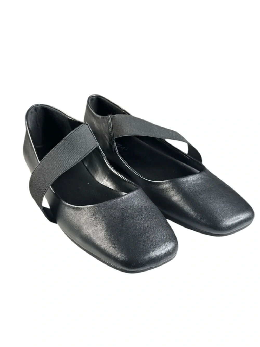 BLONDO BRIELLE BLACK LEATHER WATERPROOF SQUARE TOE BALLET FLATS SIZE 9